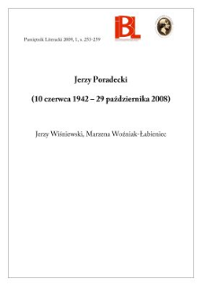 Profesor Jerzy Poradecki (10 czerwca 1942 – 29 października 2008)