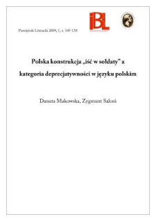 Polska konstrukcja „iść w sołdaty” a kategoria deprecjatywności w języku polskim