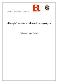 &bdquo;Energia&rdquo; metafor w ekfrazach eseistycznych