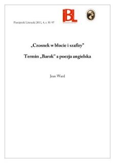 „Czosnek w błocie i szafiry”. Termin „barok” a poezja angielska