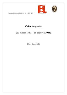 Zofia Wójcicka (20 marca 1931 – 28 czerwca 2011)