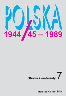 Polska 1944/45-1989 : studia i materiały 7 (2005), Strony tytułowe, spis treści