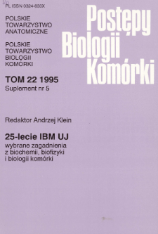 Postępy biologii kom&oacute;rki, Tom 22 supl. 5, 1995