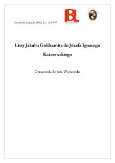 Listy Jakuba Goldszmita do J&oacute;zefa Ignacego Kraszewskiego
