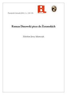 Roman Dmowski pisze do Żeromskich