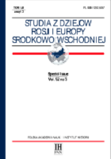 Studia z Dziejów Rosji i Europy Środkowo-Wschodniej Vol. 52 no 3 (2017), Special Issue, Title pages, Contents