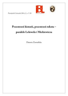 Przestrzeń historii, przestrzeń tekstu &ndash; paralele Lelewela i Mickiewicza