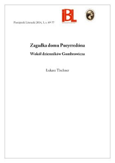 Zagadka domu Pueyrred&oacute;na. Wok&oacute;ł dziennik&oacute;w Gombrowicza