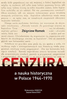 Cenzura a nauka historyczna w Polsce 1944-1970