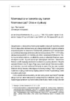 Niemcewicz w kanonie czy kanon Niemcewicza? Głos w dyskusji. Rec.: Julian Ursyn Niemcewicz, Mowy sejmowe 1788-1792, wyb&oacute;r i oprac. A. Czaja. Warszawa 2011