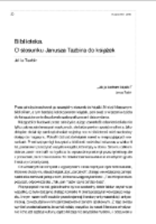 Biblioteka. O stosunku Janusza Tazbira do książek