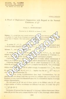 A proof of Hajiivanov's supposition with regard to the normal extensions of Q&omega;