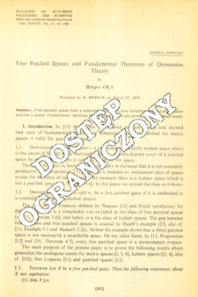 Free patched spaces and fundamental theorems of dimension