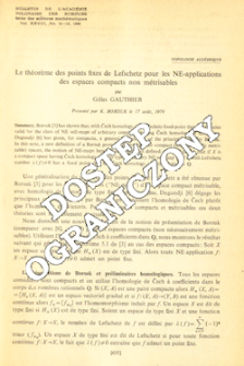 Le th&eacute;orѐme des points fixes de Lefschetz pour les NE-application des espaces compacts non m&eacute;trisables