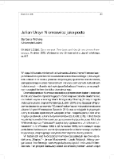 Julian Ursyn Niemcewicz jako poeta. Rec.: Grzegorz Zając, Czuły weredyk. Tw&oacute;rczość poetycka Juliana Ursyna Niemcewicza, Krak&oacute;w 2015, Wydawnictwo Uniwersytetu Jagiellońskiego, ss. 617