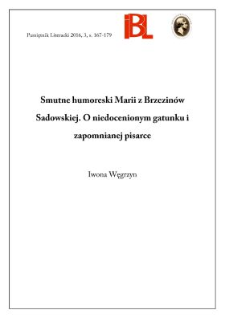 Smutne humoreski Marii z Brzezinów Sadowskiej. O niedocenionym gatunku i zapomnianej pisarce