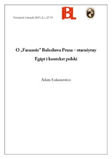 O „Faraonie” Bolesława Prusa – starożytny Egipt i kontekst polski
