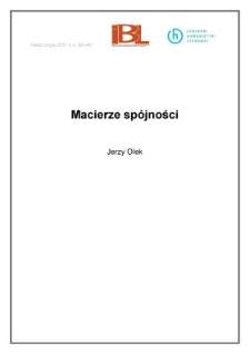 Macierze sp&oacute;jności