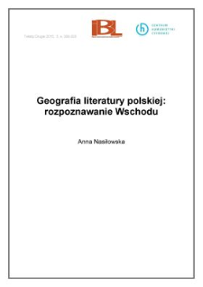 Geografia literatury polskiej: rozpoznawanie Wschodu