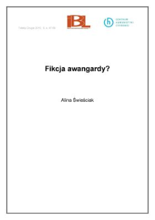 Fikcja awangardy?