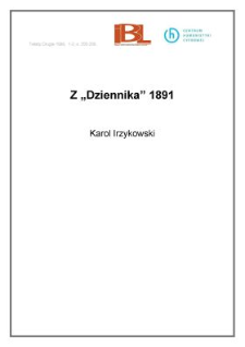 Z Dziennika 1891