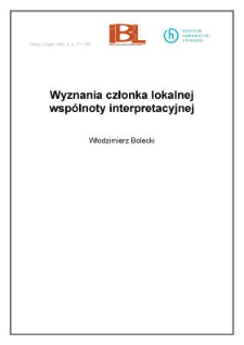 Wyznania członka lokalnej wspólnoty interpretacyjnej