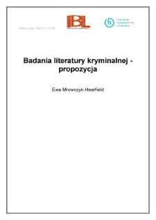 Badania literatury kryminalnej - propozycja