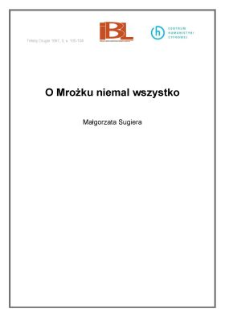 O Mrożku niemal wszystko