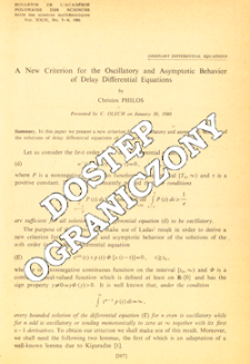 A new criterion for the oscillatory and asymptotic behaviour of delay differential equations