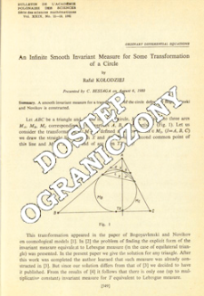 An infinite smooth invariant measure for some transformation of a circle