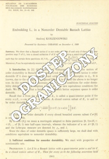 Embedding L1, in a nonorder dentable Banach lattice