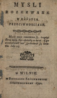 Mysli Rozerwane W R&oacute;żnych Przeciwnosciach