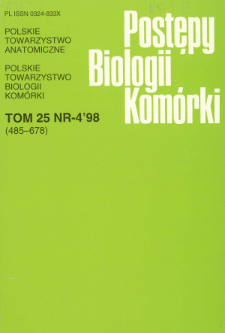 Postępy biologii kom&oacute;rki, Tom 25 nr 4, 1998