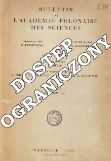 Bulletin de l'Académie Polonaise des Sciences. Classe 3, [Mathématique, Astronomie, Physique, Chimie, Géologie et Géographie].