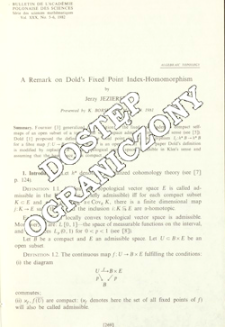 A remark on Dold's fixed point index-homomorphism