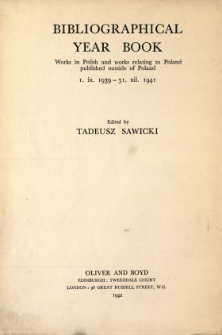 Rocznik Bibliograficzny Druków w Języku Polskim oraz w Językach Obcych o Polsce Wydanych poza Terytorium Rzeczypospolitej Polskiej 1941