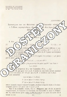 Remarques sur un th&eacute;or&egrave;me de T. Ważewski relatif &agrave; l'allure asymptotique des int&eacute;grales des &eacute;quations diff&eacute;rentielles.