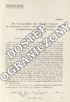 Der Fundamentalsatz &uuml;ber schwache l&ouml;sungen der allgemeinen linearen Systeme der elliptischen Differentialgleichungen beliebiger Ordnung.