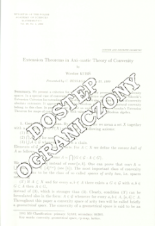 Extension theorems in axiomatic theory of convexity