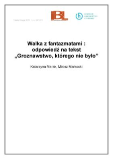 Walka z fantazmatami: odpowiedź na tekst "Groznawstwo, kt&oacute;rego nie było"