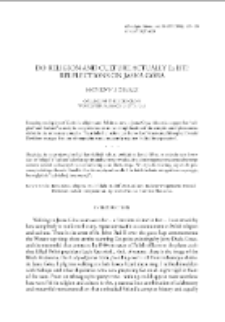 Do Religion and Culture Actually Exist? Reflections on Jasna G&oacute;ra