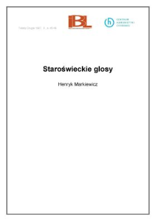 Staroświeckie glosy