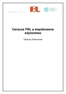 Cenzura PRL a współczesne edytorstwo