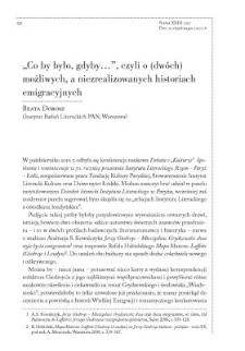 &bdquo;Co by było, gdyby...&rdquo;, czyli o (dw&oacute;ch) możliwych, a niezrealizowanych historiach emigracyjnych