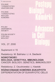 Postępy biologii kom&oacute;rki, Tom 27 supl. 15, 2000