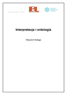 Interpretacja i ontologia