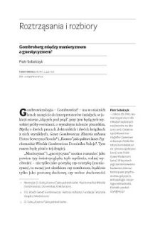 Gombroberg między manieryzmem a gnostycyzmem