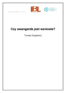Czy awangarda jest wzniosła?