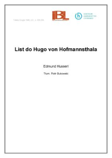 List do Hugo von Hofmannsthala