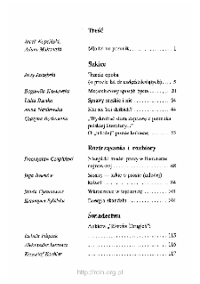 Teksty Drugie Nr 5 (1996), Spis treści